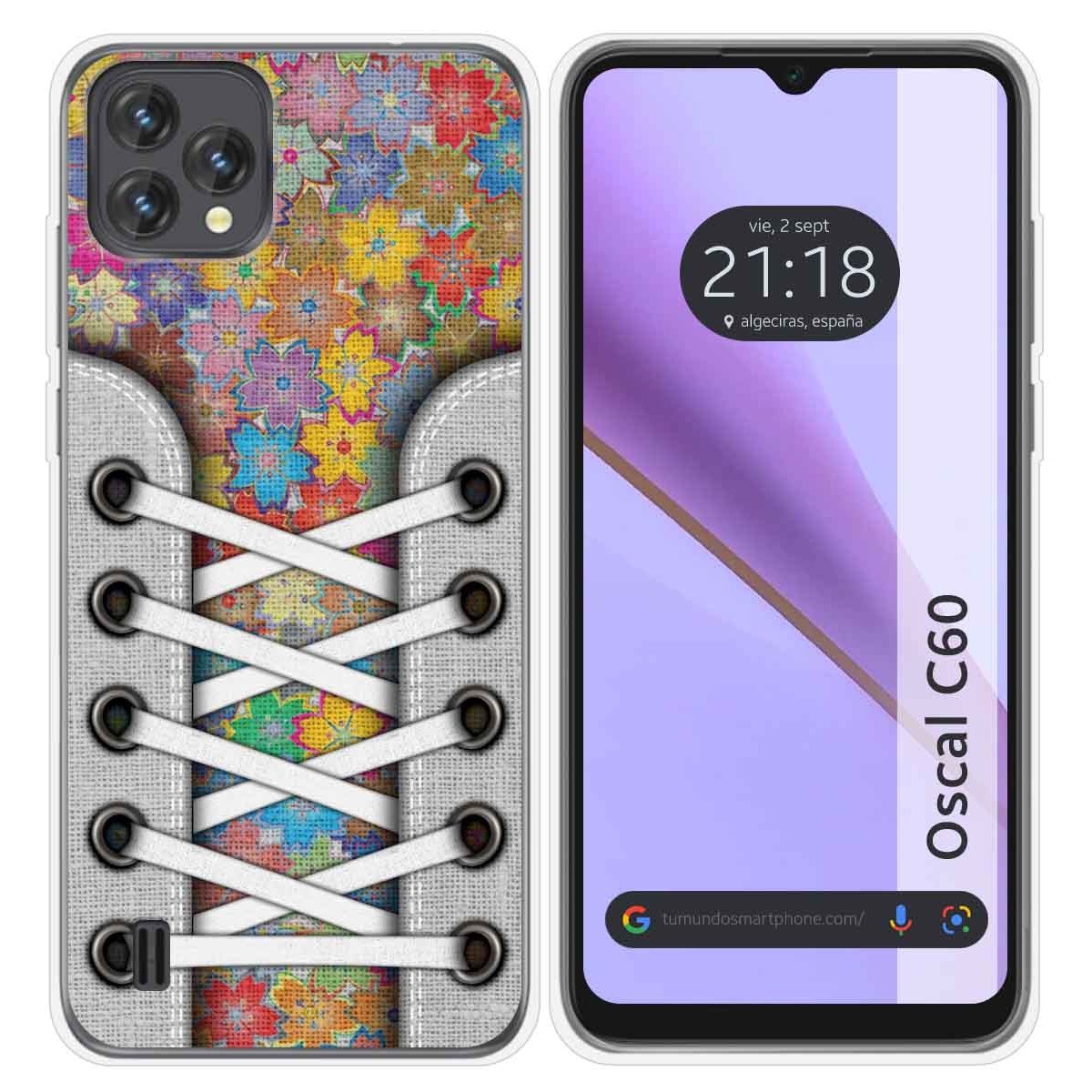 Funda Silicona Transparente para Blackview Oscal C60 diseño Zapatillas 05 Dibujos