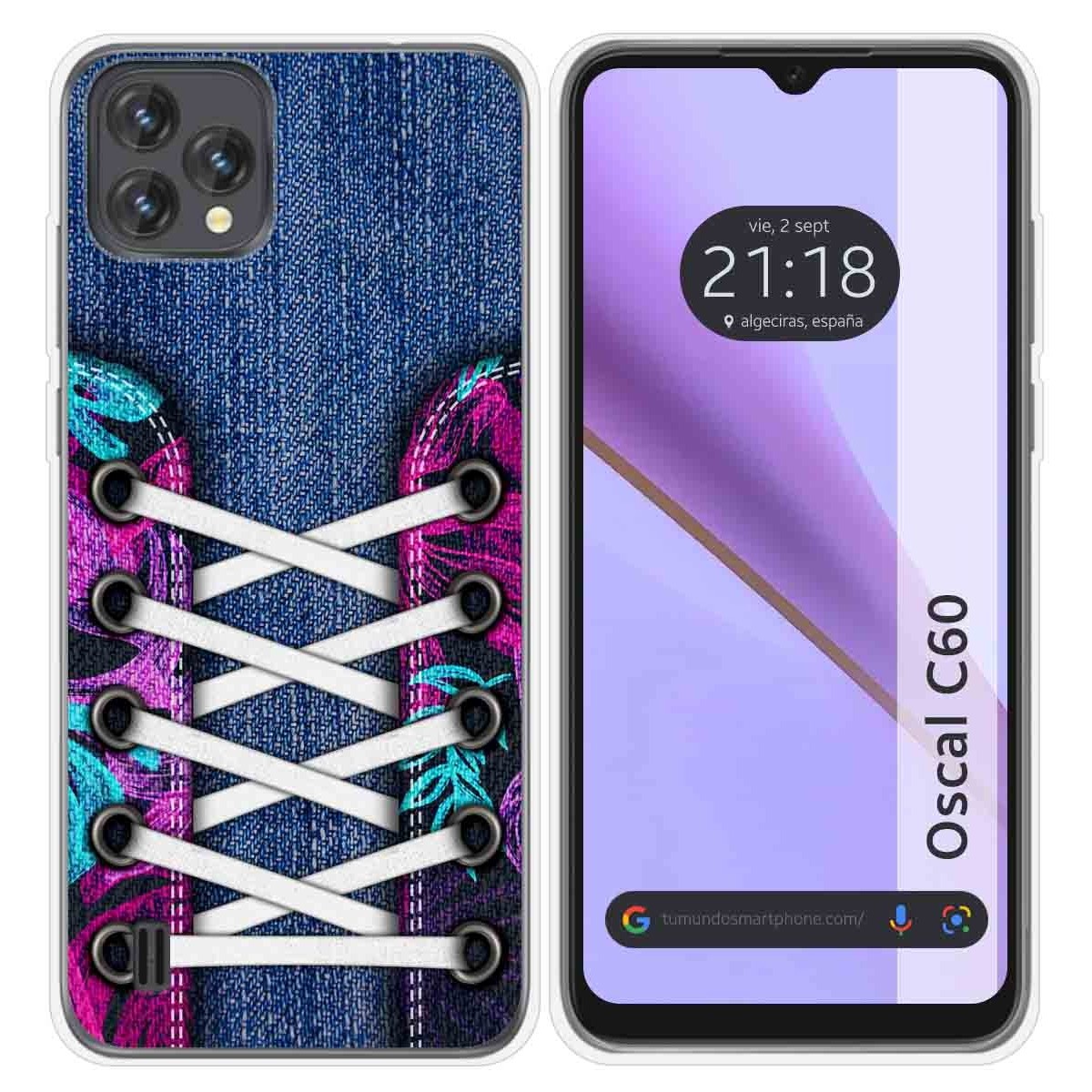 Funda Silicona Transparente para Blackview Oscal C60 diseño Zapatillas 06 Dibujos
