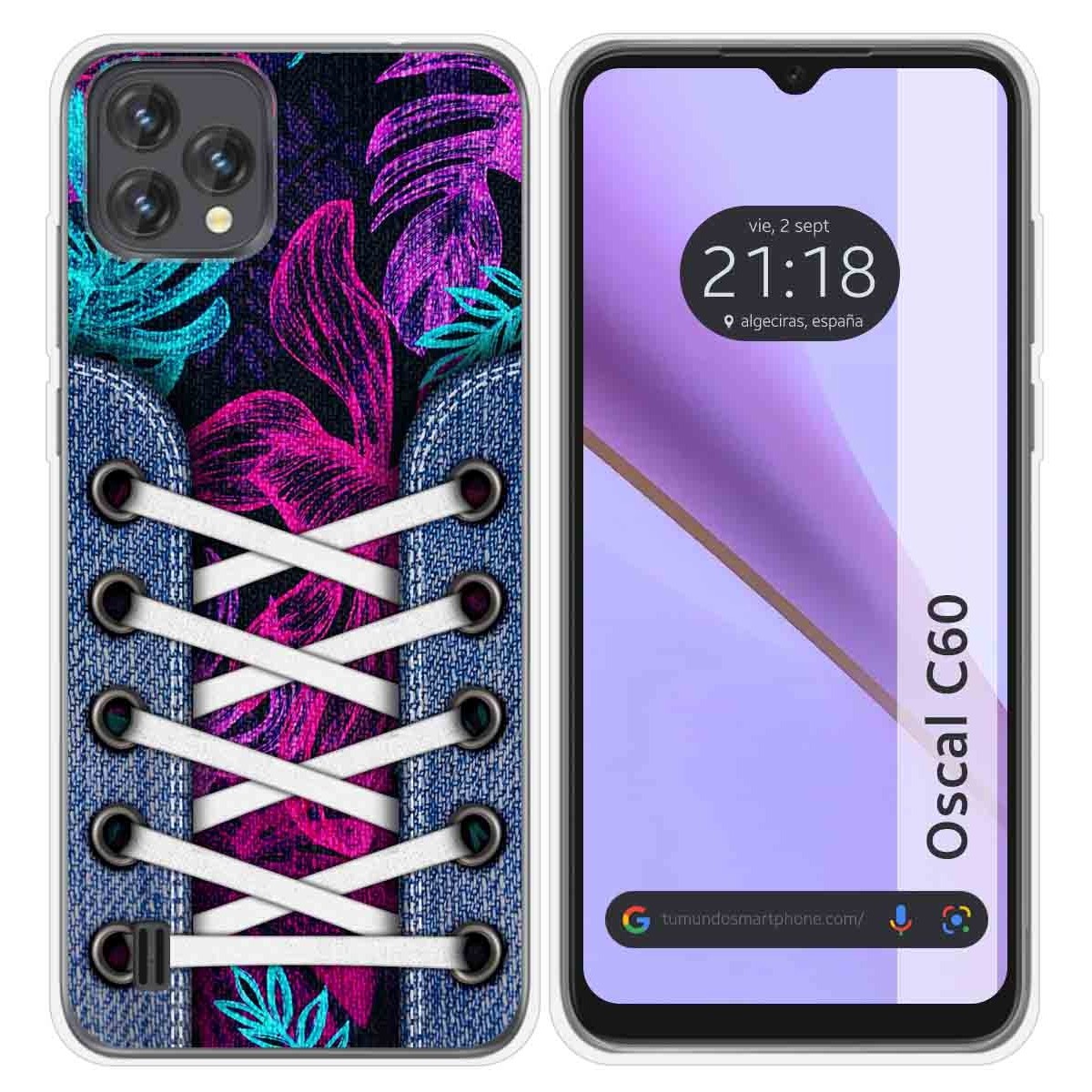 Funda Silicona Transparente para Blackview Oscal C60 diseño Zapatillas 07 Dibujos
