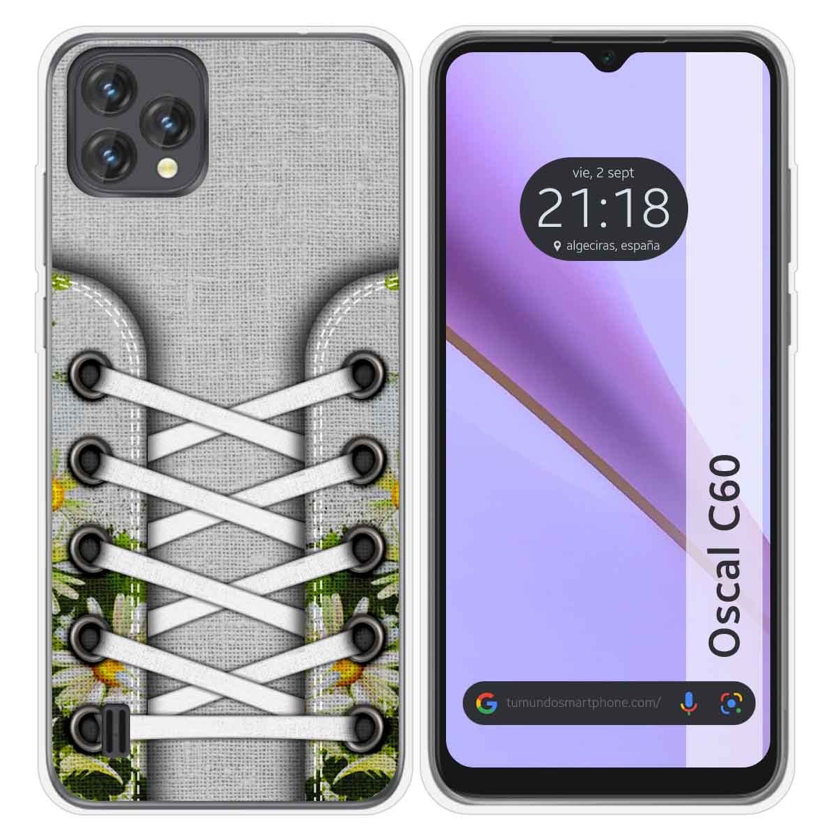 Funda Silicona Transparente para Blackview Oscal C60 diseño Zapatillas 08 Dibujos