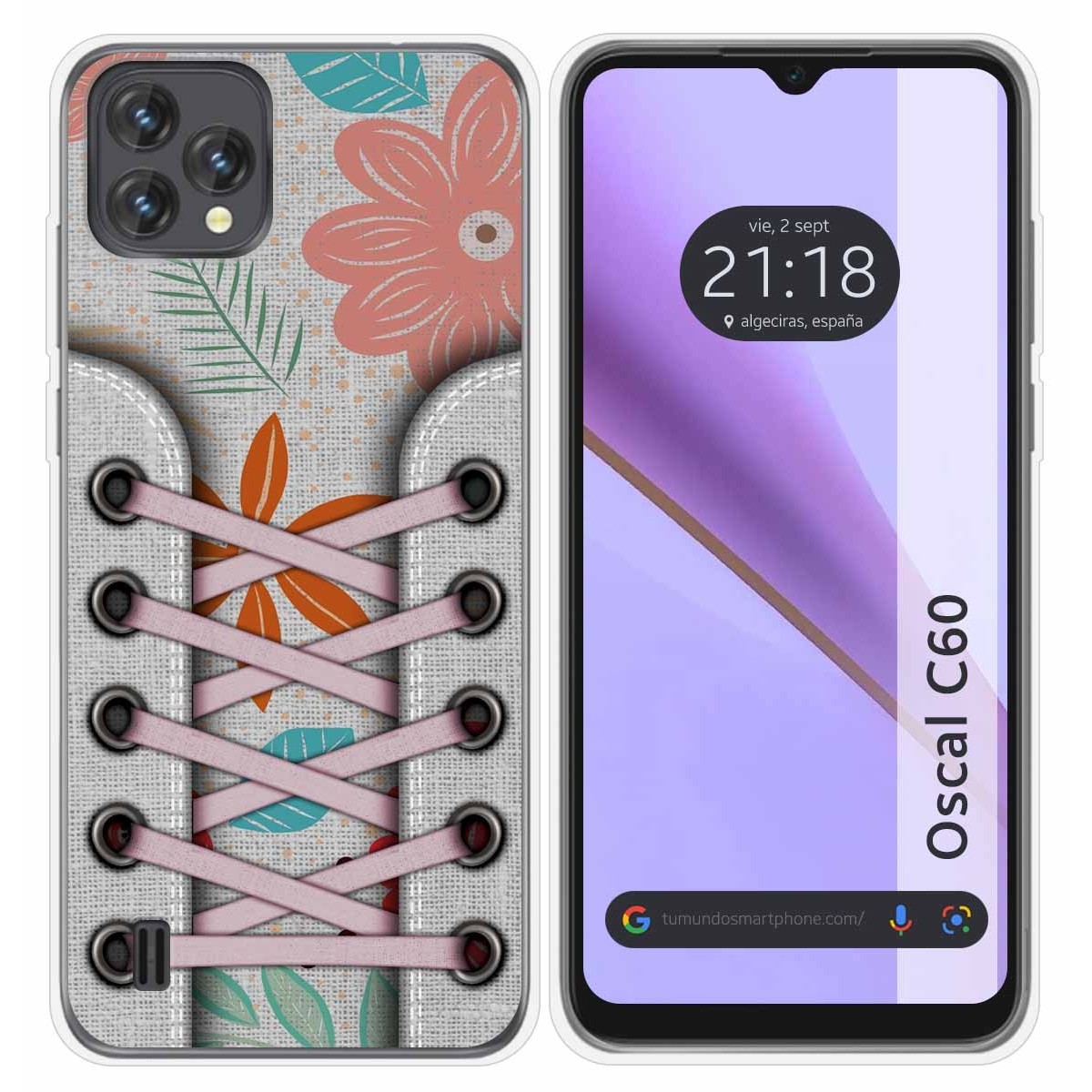 Funda Silicona Transparente para Blackview Oscal C60 diseño Zapatillas 09 Dibujos
