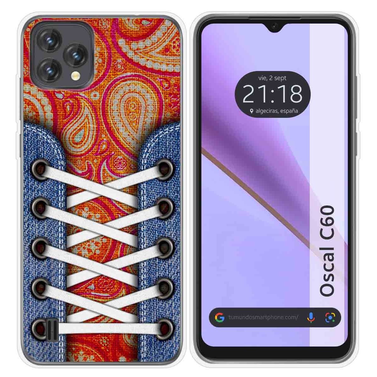 Funda Silicona Transparente para Blackview Oscal C60 diseño Zapatillas 10 Dibujos