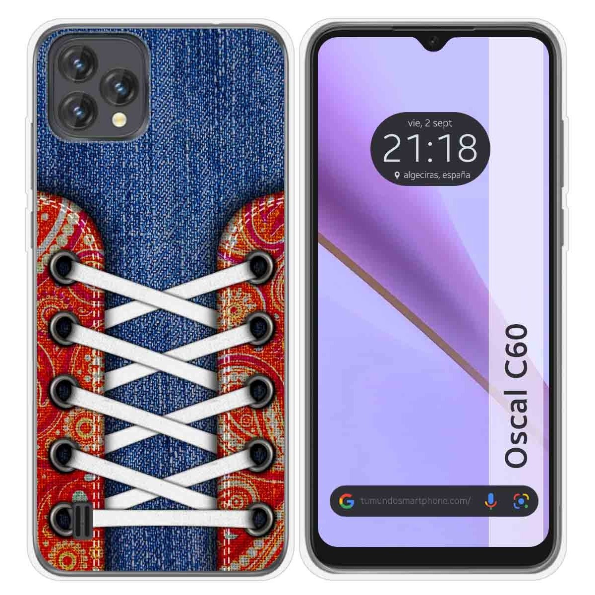 Funda Silicona Transparente para Blackview Oscal C60 diseño Zapatillas 11 Dibujos