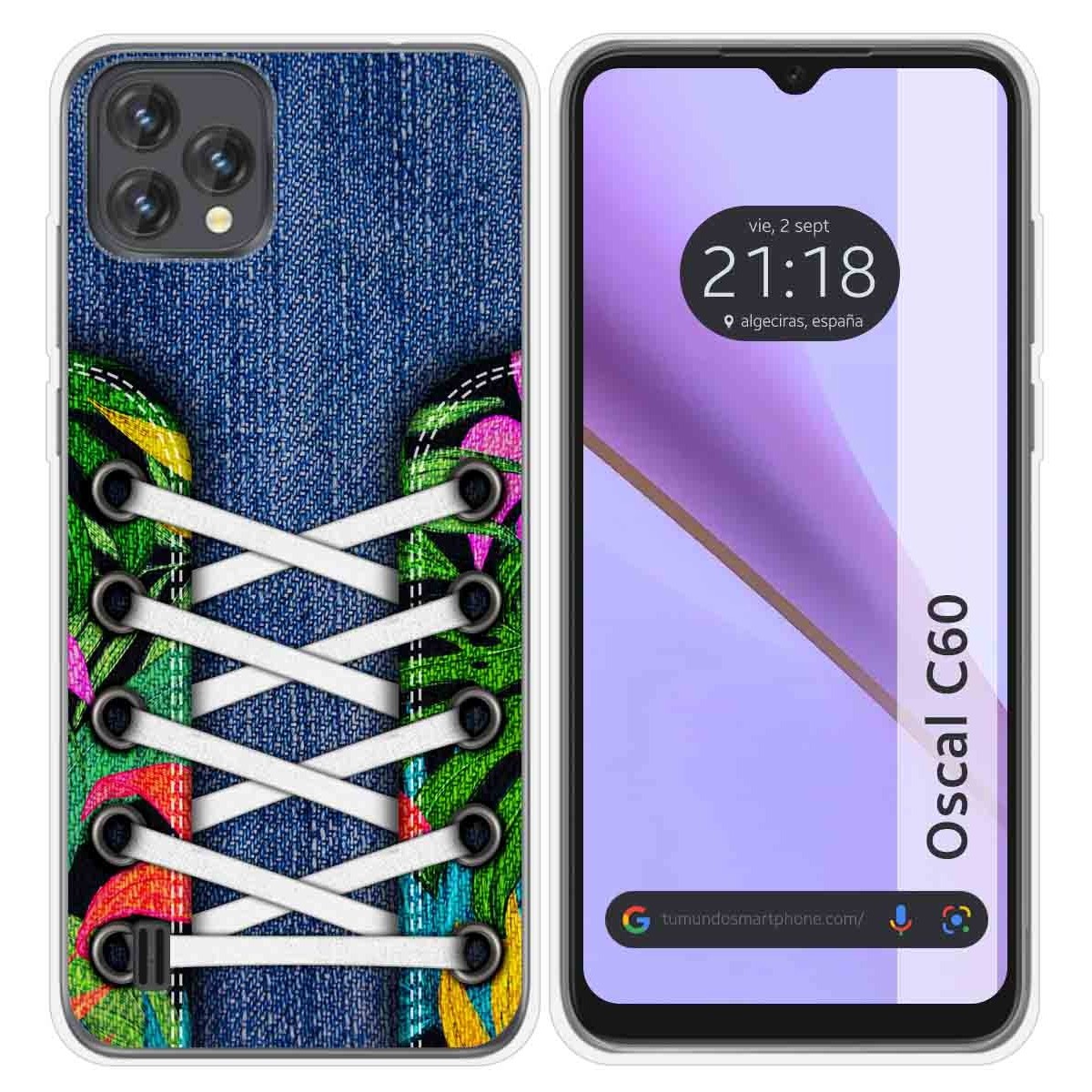 Funda Silicona Transparente para Blackview Oscal C60 diseño Zapatillas 13 Dibujos