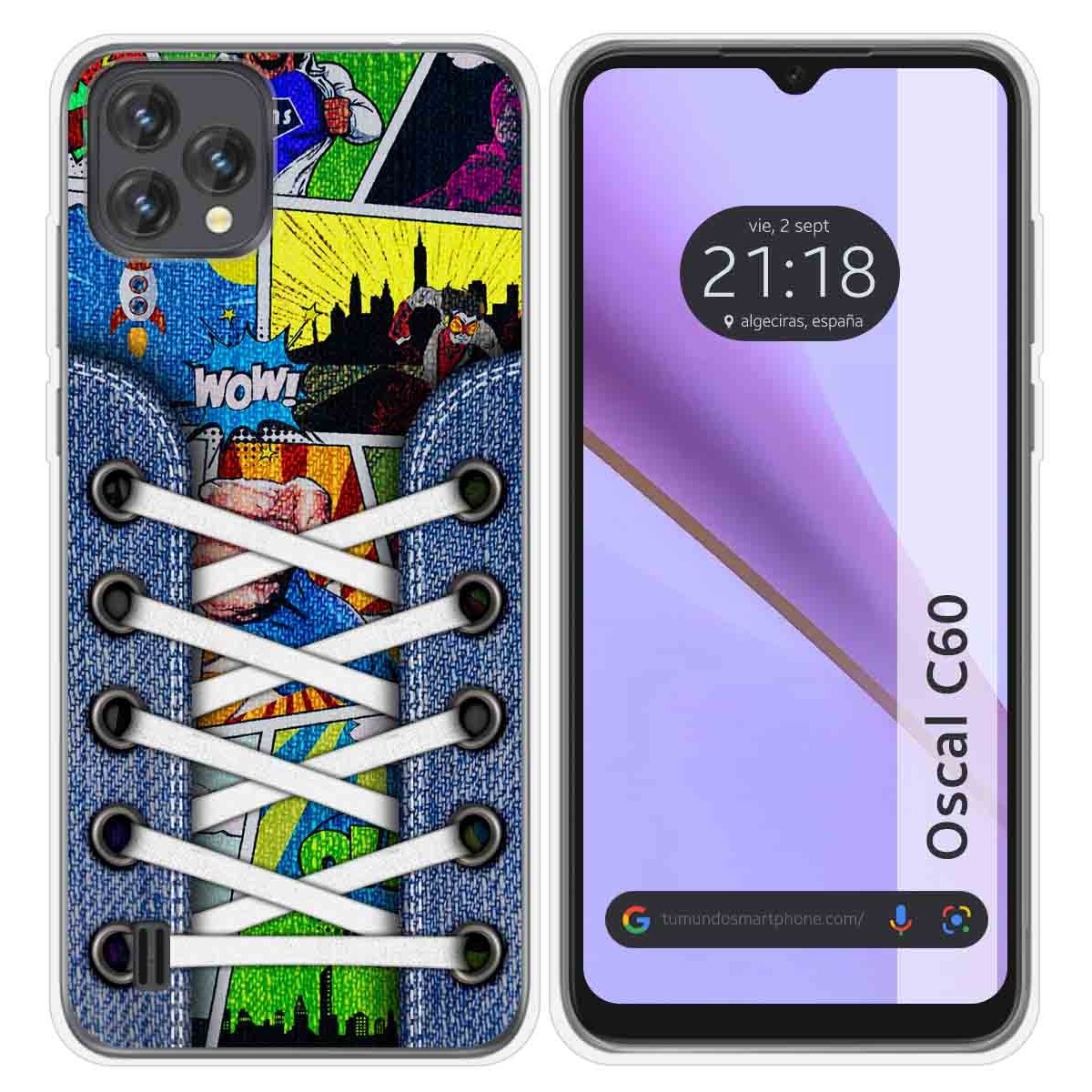 Funda Silicona Transparente para Blackview Oscal C60 diseño Zapatillas 14 Dibujos