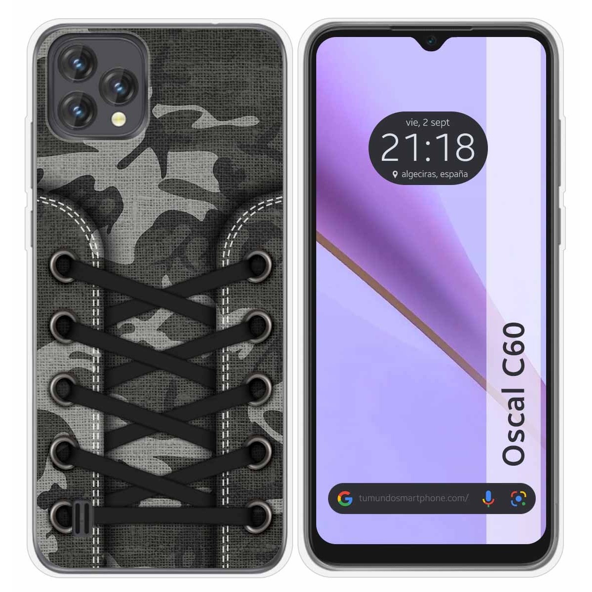Funda Silicona Transparente para Blackview Oscal C60 diseño Zapatillas 15 Dibujos