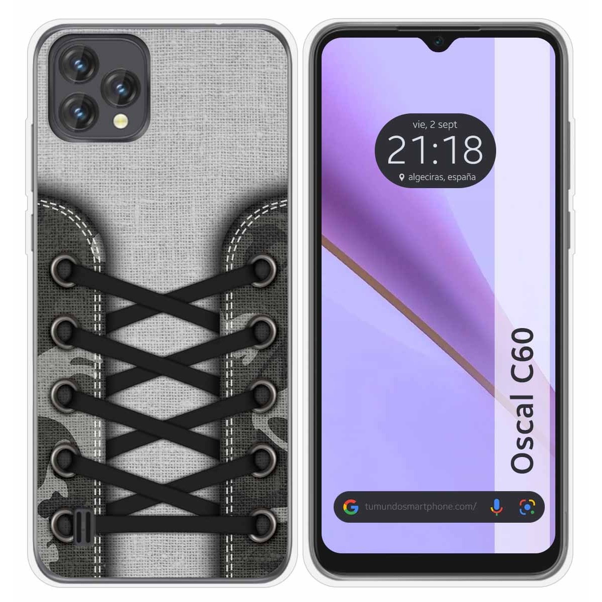 Funda Silicona Transparente para Blackview Oscal C60 diseño Zapatillas 16 Dibujos