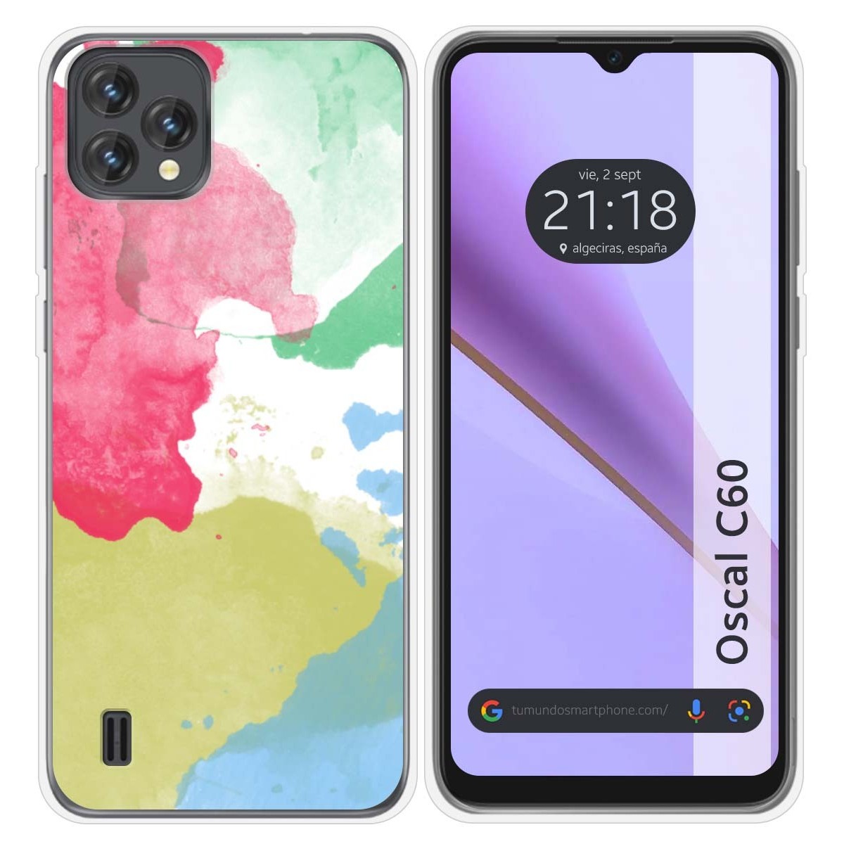 Funda Silicona Transparente para Blackview Oscal C60 diseño Acuarela 02 Dibujos