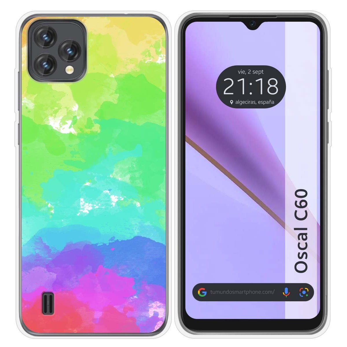 Funda Silicona Transparente para Blackview Oscal C60 diseño Acuarela 03 Dibujos