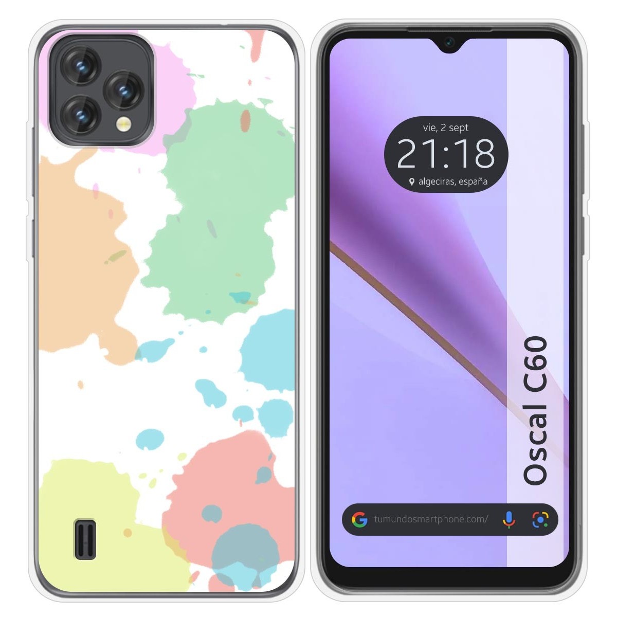 Funda Silicona Transparente para Blackview Oscal C60 diseño Acuarela 05 Dibujos