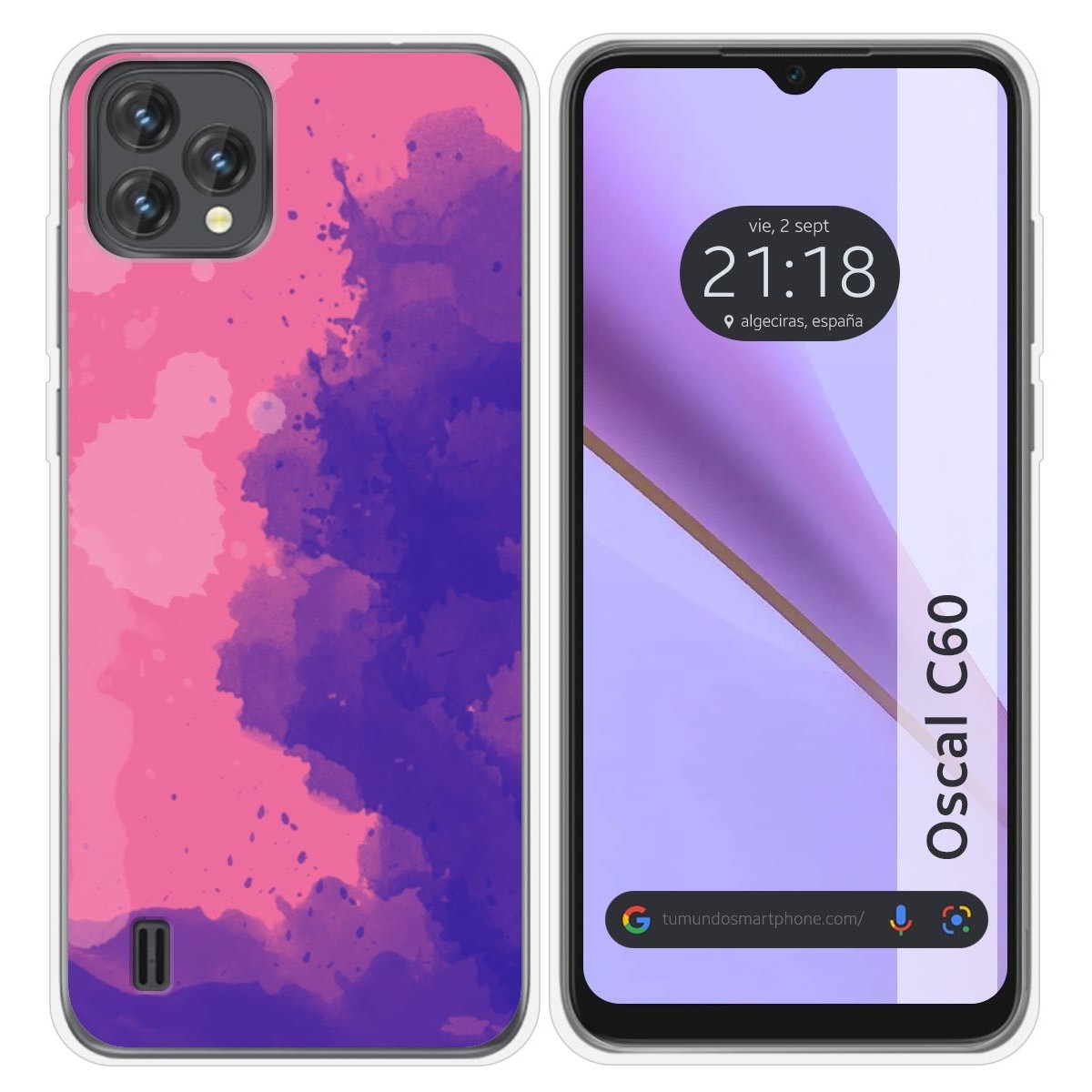 Funda Silicona Transparente para Blackview Oscal C60 diseño Acuarela 07 Dibujos