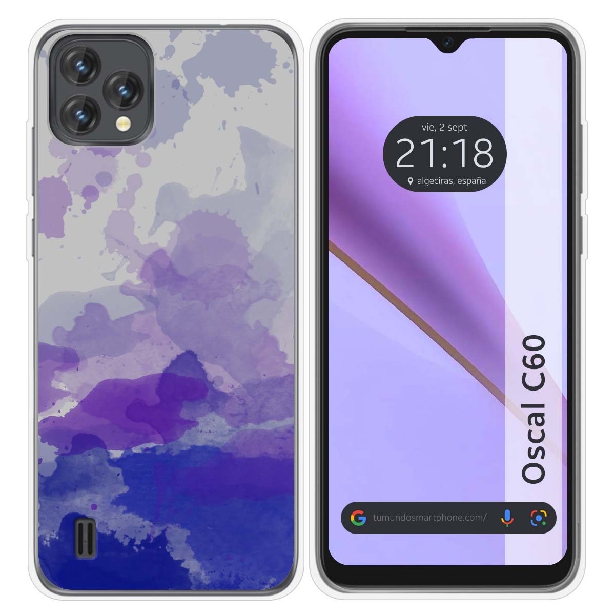 Funda Silicona Transparente para Blackview Oscal C60 diseño Acuarela 09 Dibujos