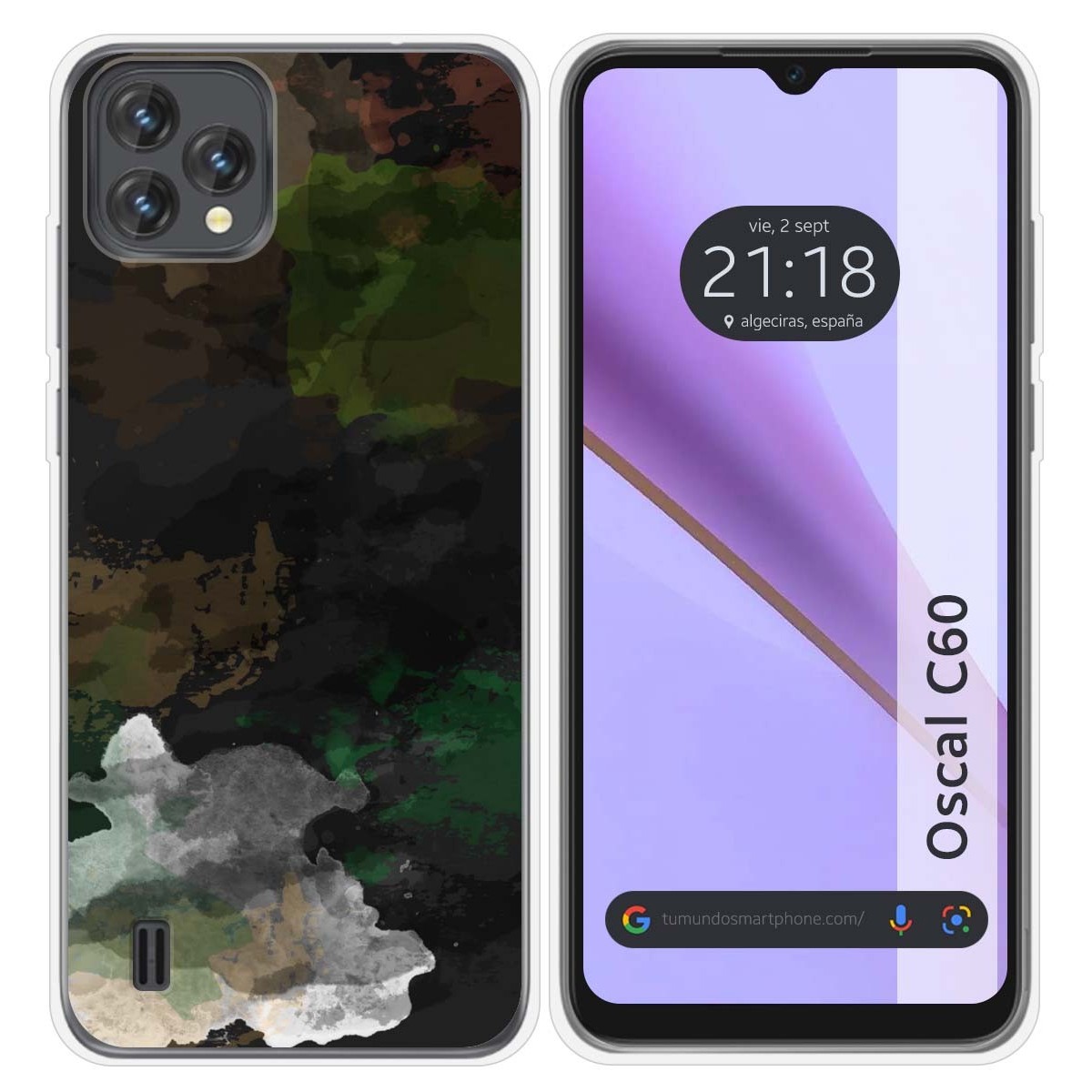 Funda Silicona Transparente para Blackview Oscal C60 diseño Acuarela 12 Dibujos