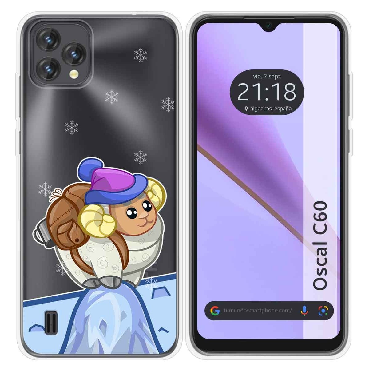 Funda Silicona Transparente para Blackview Oscal C60 diseño Cabra Dibujos