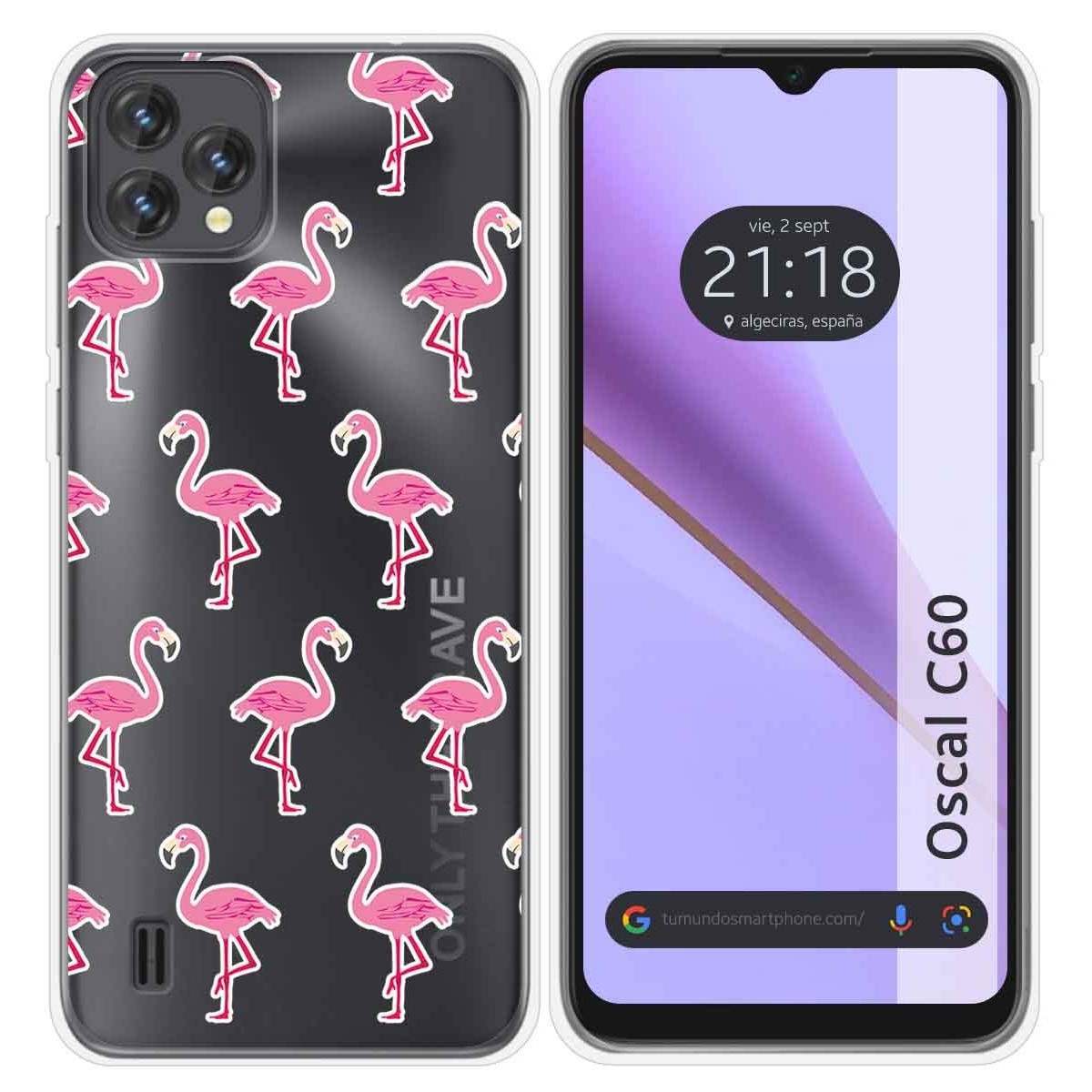 Funda Silicona Transparente para Blackview Oscal C60 diseño Flamenco Dibujos