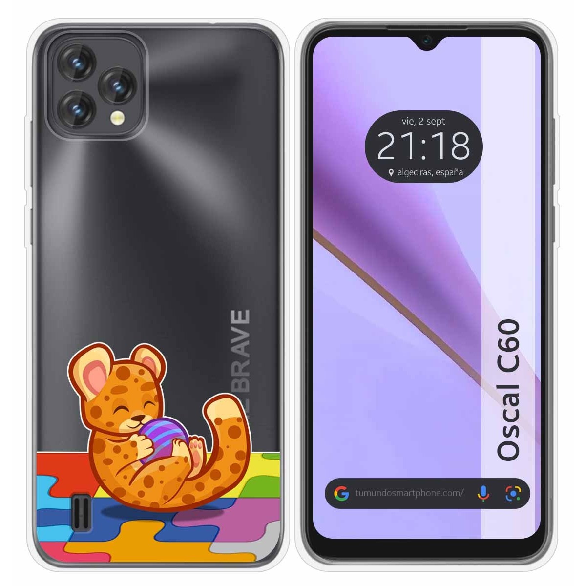 Funda Silicona Transparente para Blackview Oscal C60 diseño Leopardo Dibujos