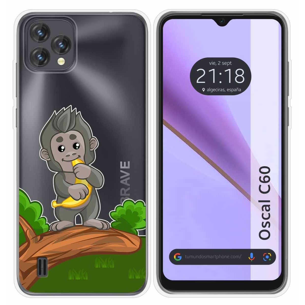 Funda Silicona Transparente para Blackview Oscal C60 diseño Mono Dibujos