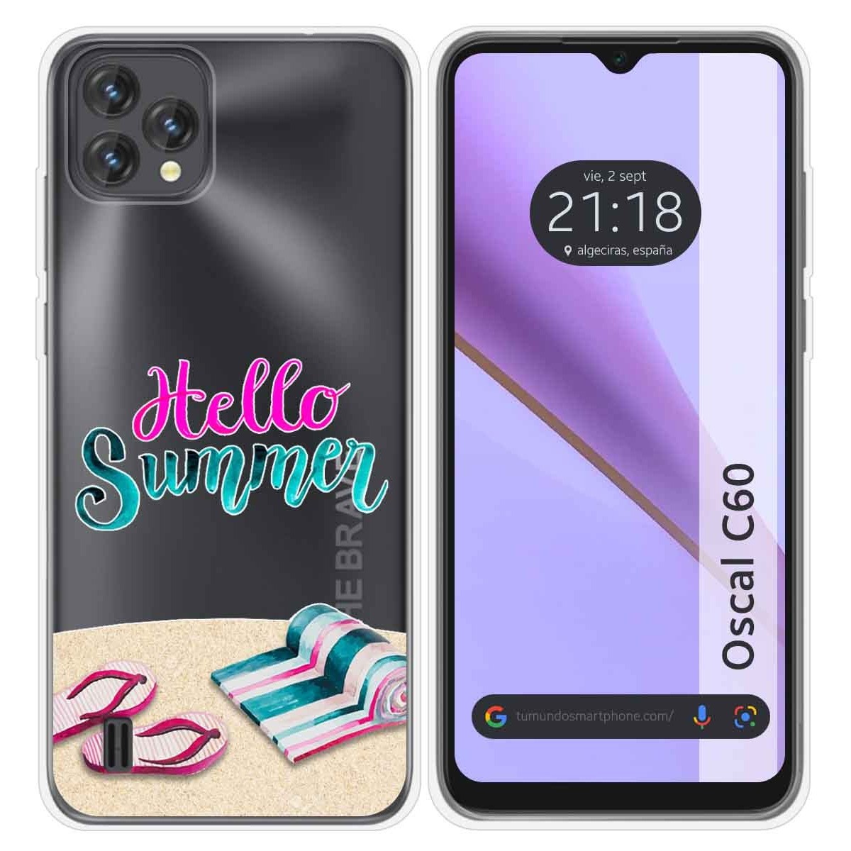 Funda Silicona Transparente para Blackview Oscal C60 diseño Summer Dibujos