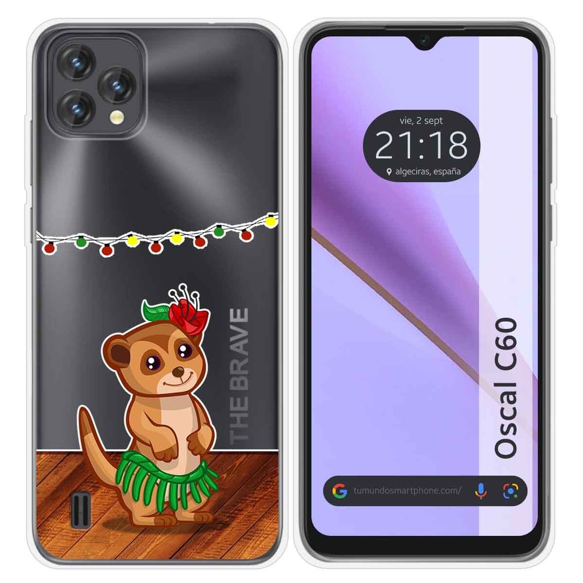 Funda Silicona Transparente para Blackview Oscal C60 diseño Suricata Dibujos