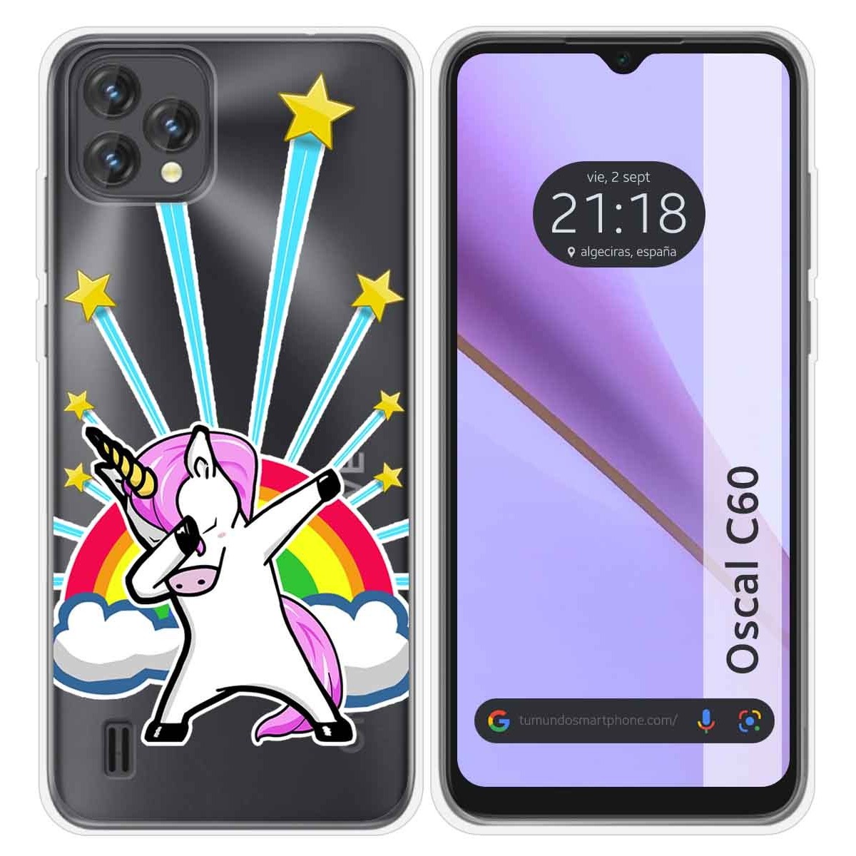 Funda Silicona Transparente para Blackview Oscal C60 diseño Unicornio Dibujos