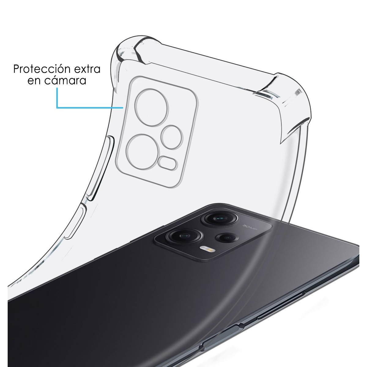 Funda Silicona Antigolpes Transparente compatible con Xiaomi Redmi Note 12 Pro 5G