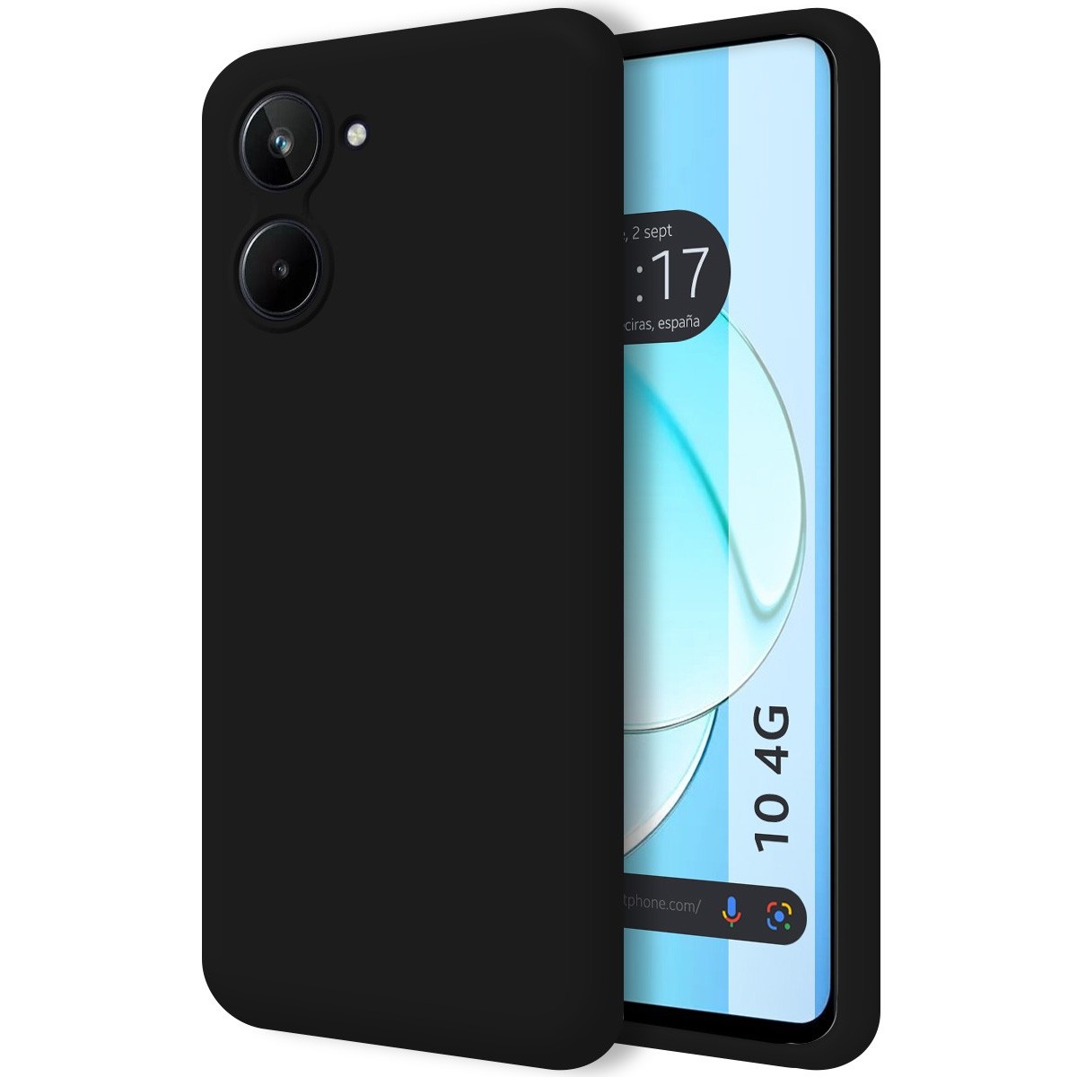 Funda Silicona Líquida Ultra Suave para Realme 10 4G color Negra