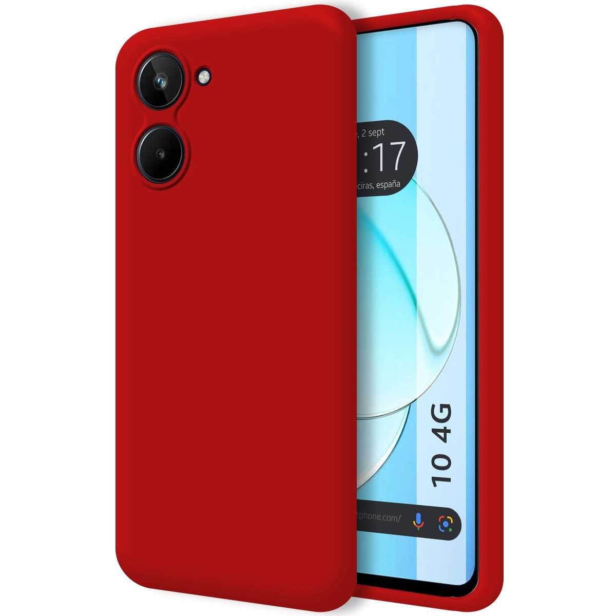 Funda Silicona Líquida Ultra Suave para Realme 10 4G color Roja