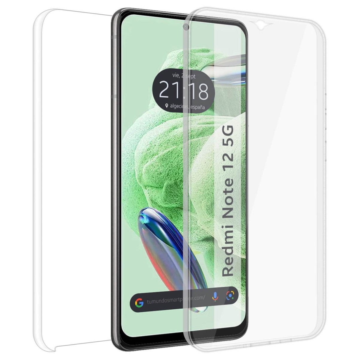 Funda Doble Transparente Pc + Tpu Full Body 360 compatible con Xiaomi Redmi Note 12 5G