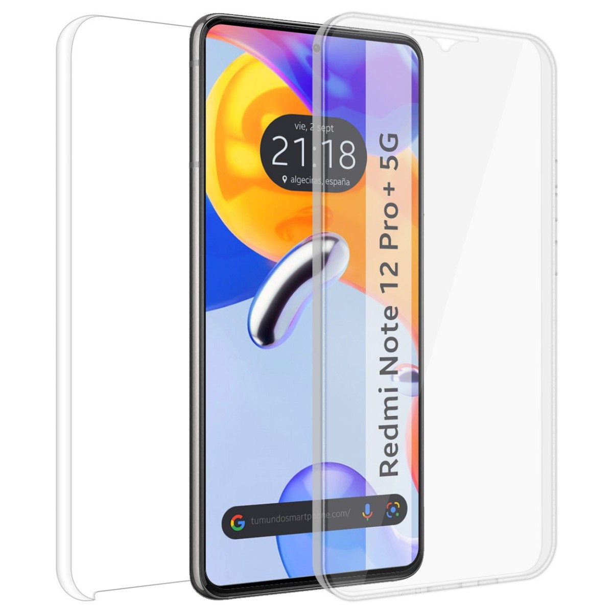 Funda Doble Transparente Pc + Tpu Full Body 360 compatible con Xiaomi Redmi Note 12 Pro+ Plus 5G