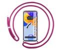 Funda Colgante Transparente compatible con Xiaomi Redmi Note 12 Pro+ Plus 5G con Cordon Rosa Fucsia