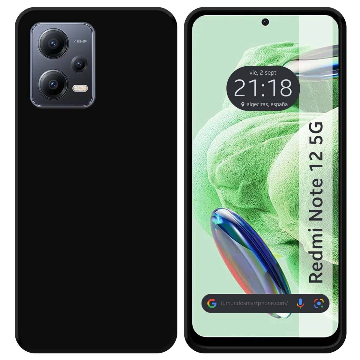 Funda Silicona Gel TPU Negra compatible con Xiaomi Redmi Note 12 5G