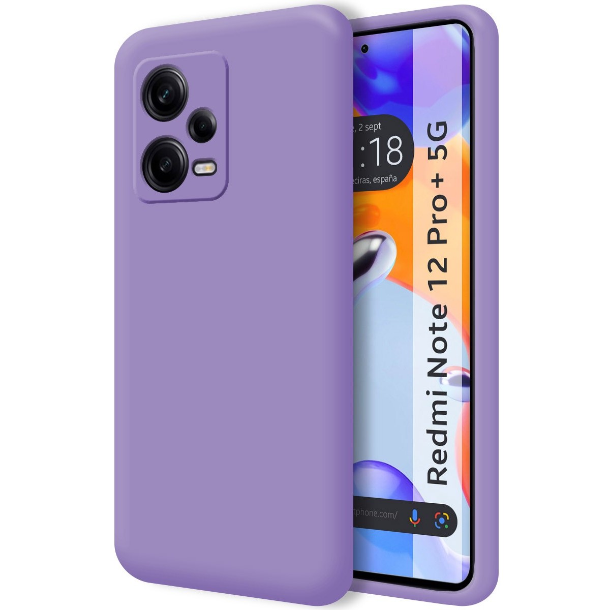 Funda Silicona Líquida Ultra Suave compatible con Xiaomi Redmi Note 12 Pro+ Plus 5G color Morada