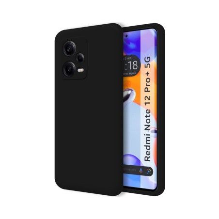 Funda Silicona Líquida Ultra Suave compatible con Xiaomi Redmi Note 12 Pro+ Plus 5G color Negra