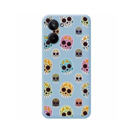 Funda Silicona Líquida Azul para Realme 10 4G diseño Catrina Dibujos