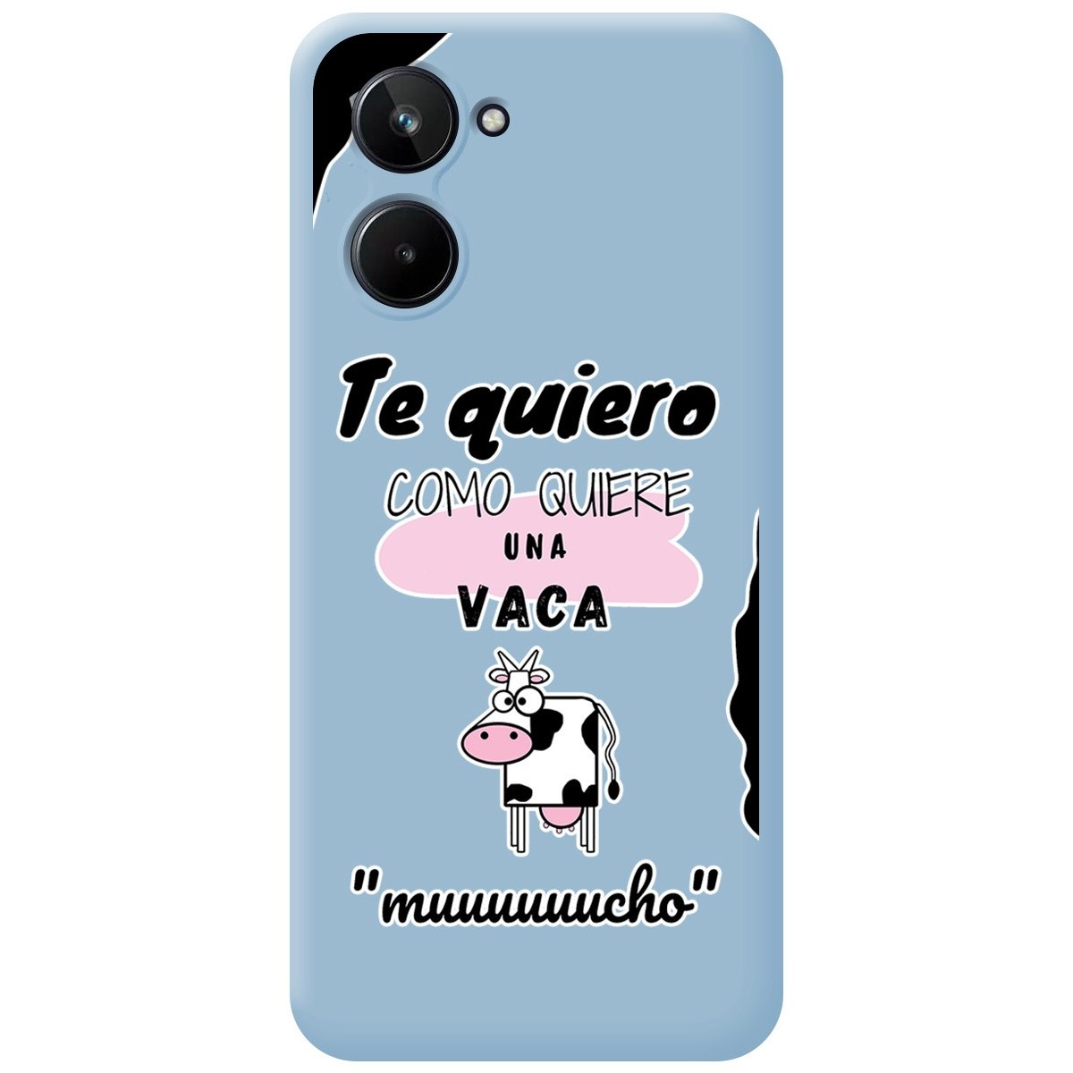 Funda Silicona Líquida Azul para Realme 10 4G diseño Vaca Dibujos