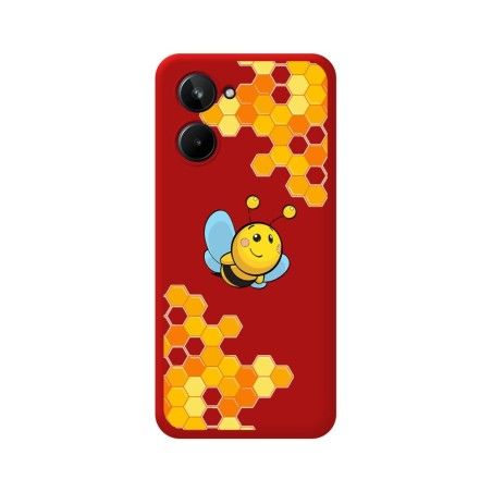 Funda Silicona Líquida Roja para Realme 10 4G diseño Abeja Dibujos
