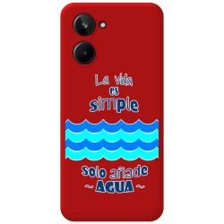Funda Silicona Líquida Roja para Realme 10 4G diseño Agua Dibujos