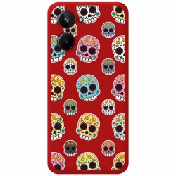 Funda Silicona Líquida Roja para Realme 10 4G diseño Catrina Dibujos