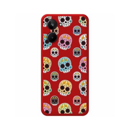 Funda Silicona Líquida Roja para Realme 10 4G diseño Catrina Dibujos