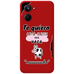 Funda Silicona Líquida Roja para Realme 10 4G diseño Vaca Dibujos