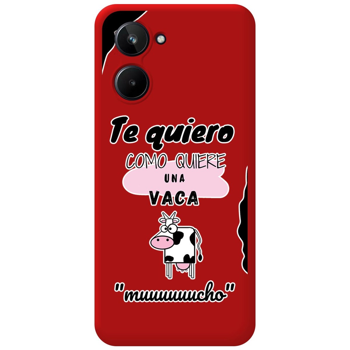 Funda Silicona Líquida Roja para Realme 10 4G diseño Vaca Dibujos