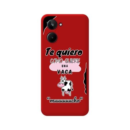 Funda Silicona Líquida Roja para Realme 10 4G diseño Vaca Dibujos