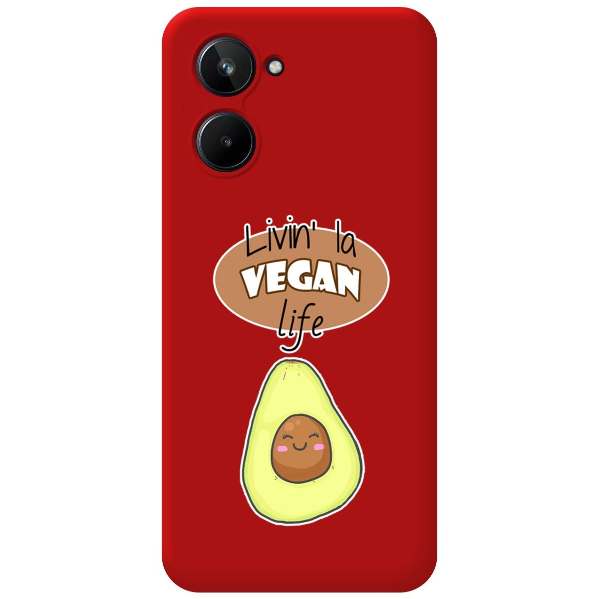 Funda Silicona Líquida Roja para Realme 10 4G diseño Vegan Life Dibujos