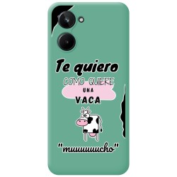 Funda Silicona Líquida Verde para Realme 10 4G diseño Vaca Dibujos