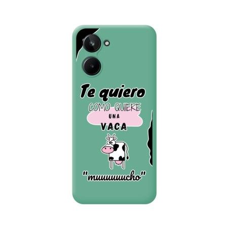 Funda Silicona Líquida Verde para Realme 10 4G diseño Vaca Dibujos