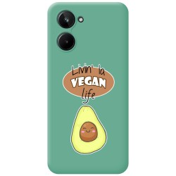 Funda Silicona Líquida Verde para Realme 10 4G diseño Vegan Life Dibujos