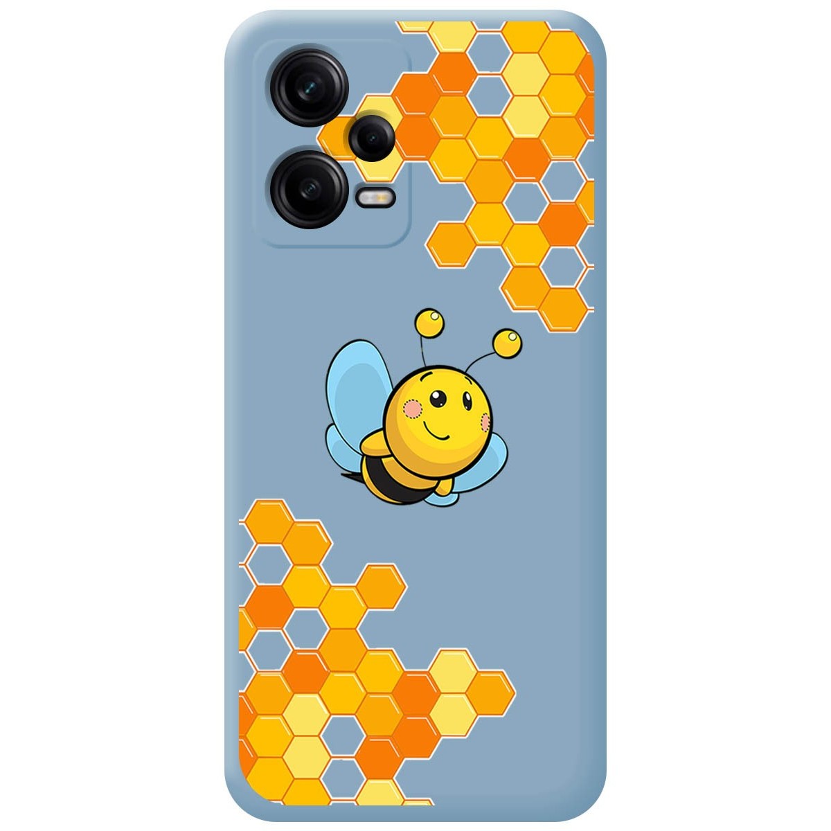 Funda Silicona Líquida Azul compatible con Xiaomi Redmi Note 12 Pro+ Plus 5G diseño Abeja Dibujos