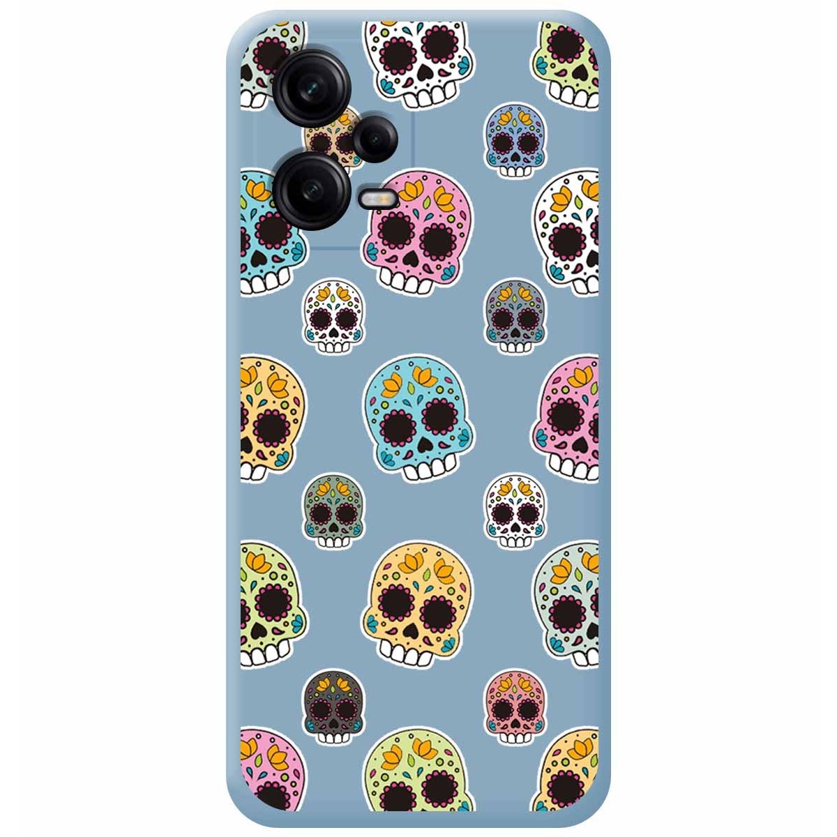 Funda Silicona Líquida Azul compatible con Xiaomi Redmi Note 12 Pro+ Plus 5G diseño Catrina Dibujos