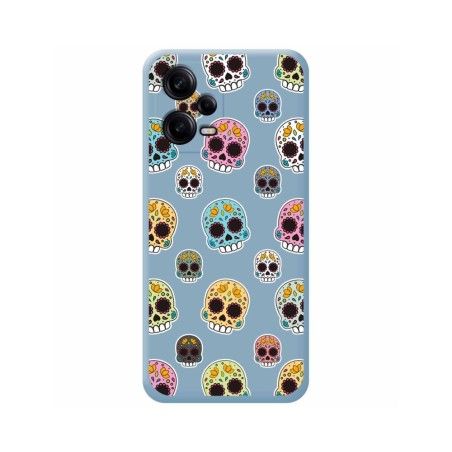 Funda Silicona Líquida Azul compatible con Xiaomi Redmi Note 12 Pro+ Plus 5G diseño Catrina Dibujos