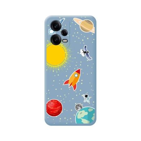 Funda Silicona Líquida Azul compatible con Xiaomi Redmi Note 12 Pro+ Plus 5G diseño Espacio Dibujos